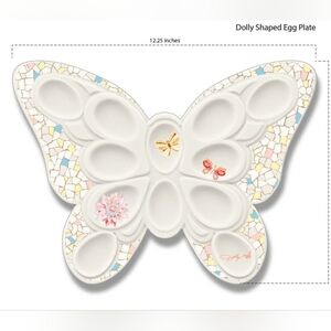 NWT Dolly Parton Butterfly Mosaic Egg Plate